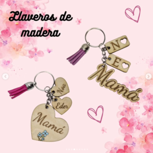 Llaveros de Madera Día de la Madre
